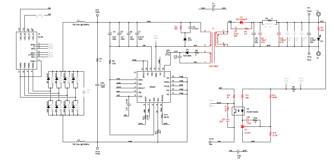 Schematic - Skyworks Solutions Inc. Si3404FB3V3KIT 3.3V Class 3 PoE PD Evaluation Kit